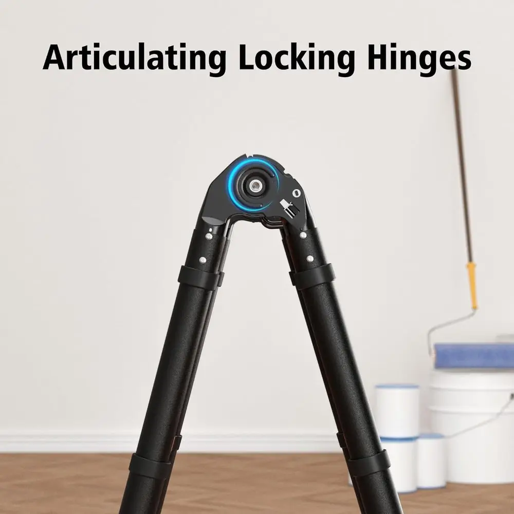 Telescoping A-Frame Ladder, 6 Step, ANSI Certified, Type IA Heavy Duty, 330 lbs Max Capacity, Aluminum Extension Ladder for Home