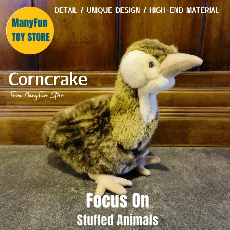 สมจริง Corncrake Plush ของเล่น High Fidelity Crake Bird Plushie รางน้ํา Peluche เหมือนจริงตุ๊กตาสัตว์จําลองตุ๊กตาของเล่น