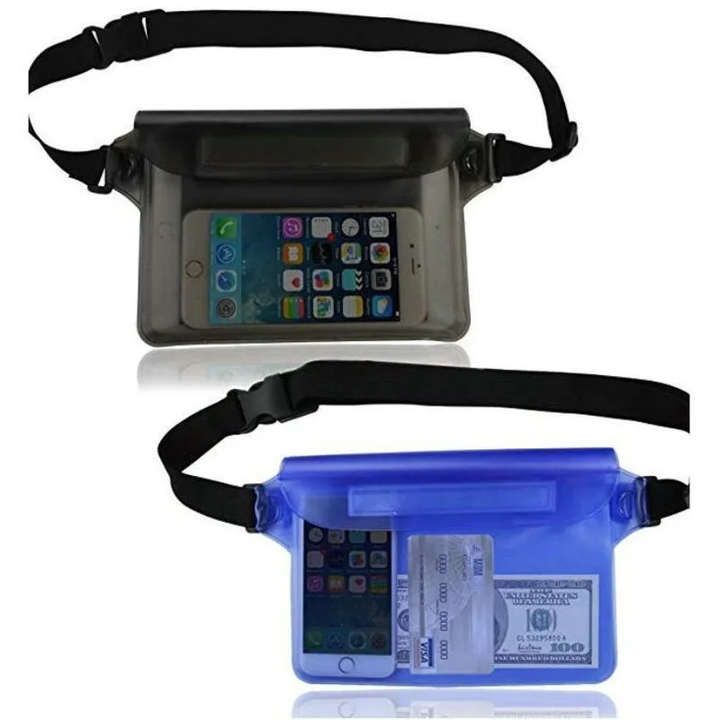 

Waterproof Waist Pack for Phone Swimming Beach Hiking Transparent PVC Dry Bag Touchscreen Sealable Outdoor Sports Waist Pouch
