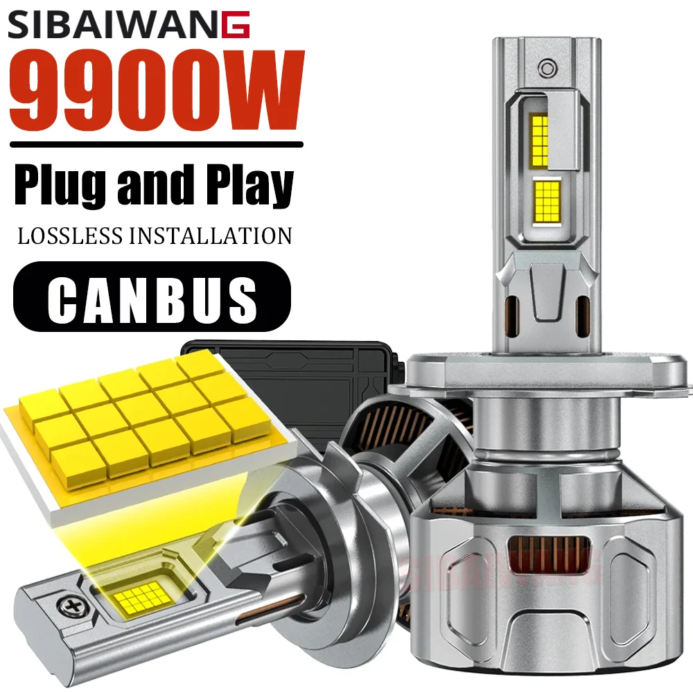 Super Bright 9900W H7 H4 H1 LED CANBUS Headlights Bulbs 2100000LM High Power H11 H9 HB3 9005 HB4 9006 9012 Automobile Led Light