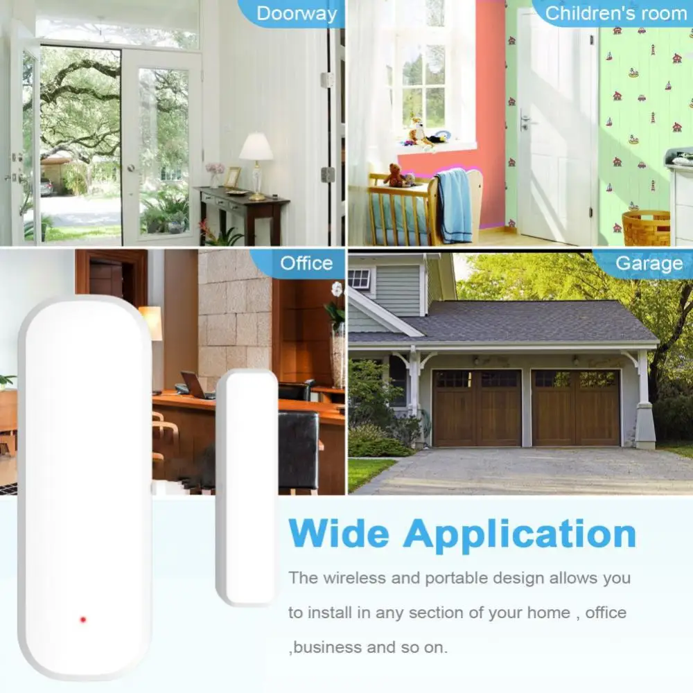 Tuya Zigbee/WiFi Smart Door Sensor Garage Door Window Open/Closed Detectors Smart Life APP Remote Control Via Alexa Google Home