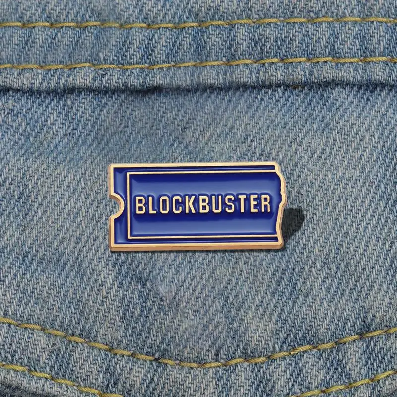 Enamel Pins Custom Rock Music Single Brooches Lapel Badges Funny Jewelry Gift for fans Friends Blockbuster Video Logo