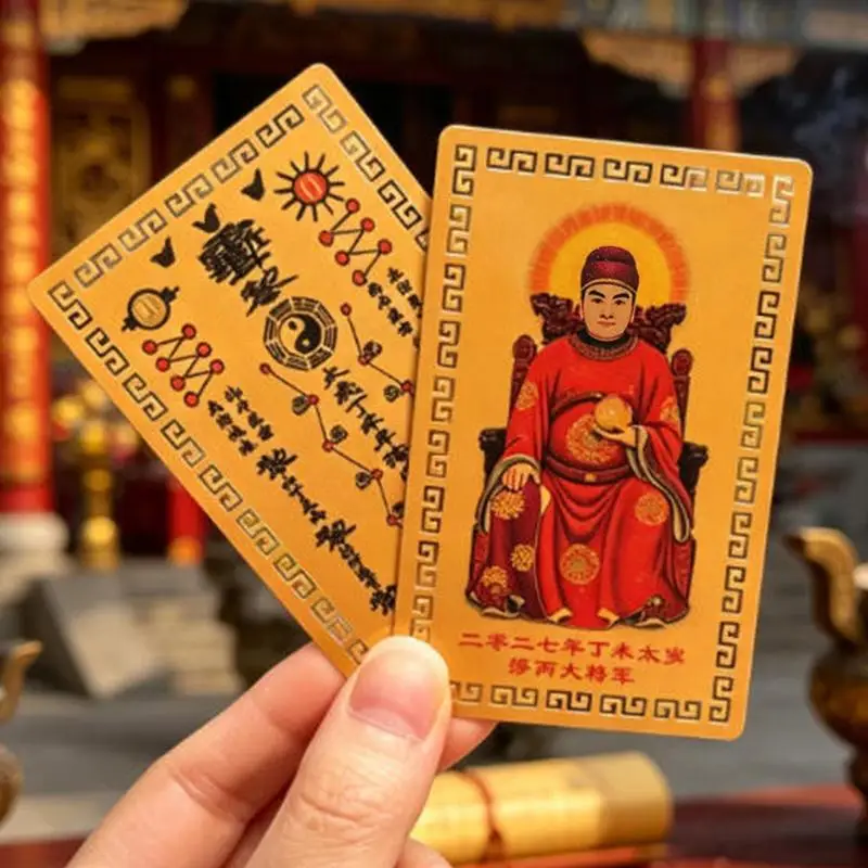 ~2027 Tai Sui Card Feng Shui Prayer Gold Card Exorcism Protection Gift Safe Bring In Wealth And Treasure