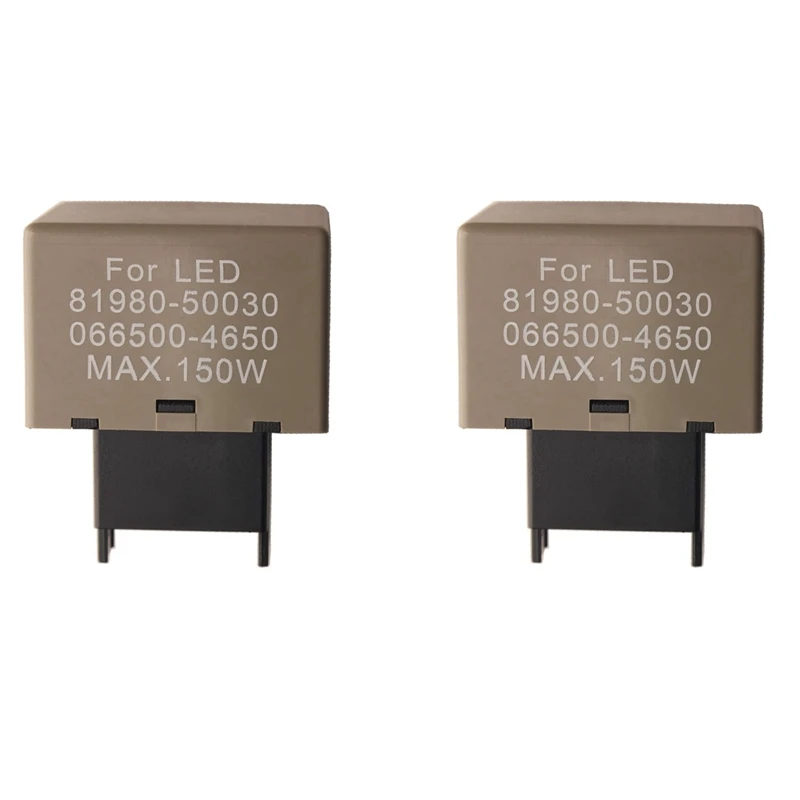 2X Car Accessories 8-Pin Electronic Flasher Relay For Toyota Lexus LED Bulb 81980-50030 066500-4650