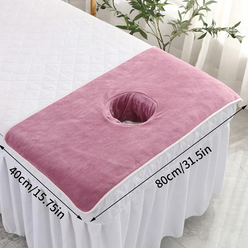 40*80cm Thickened Beauty  SPA Massage Table Planking Face Towel with Hole Bed Bandana