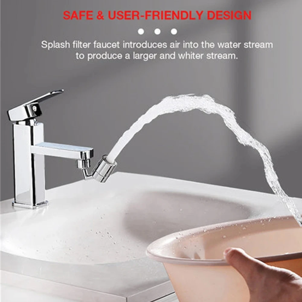 720 Rotatable Tap Aerator Splash-proof Faucet Sprayer Head Water Saving Plastic Splash Tap Head Wash Basin Tap Extender Adapter