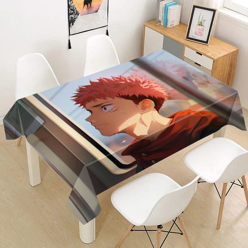 Jujutsu Kaisen Tablecloth Oxford Fabric Square/Rectangular Dust-proof Table Cover For Party Home Decor TV Covers