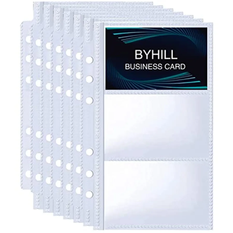 40 Pack 240 Pockets A6 Binder Business Card Sleeves UltraClear Kpop Photocard Sleeves Double Sided 3 Pocket 6 Ring Planner Refi
