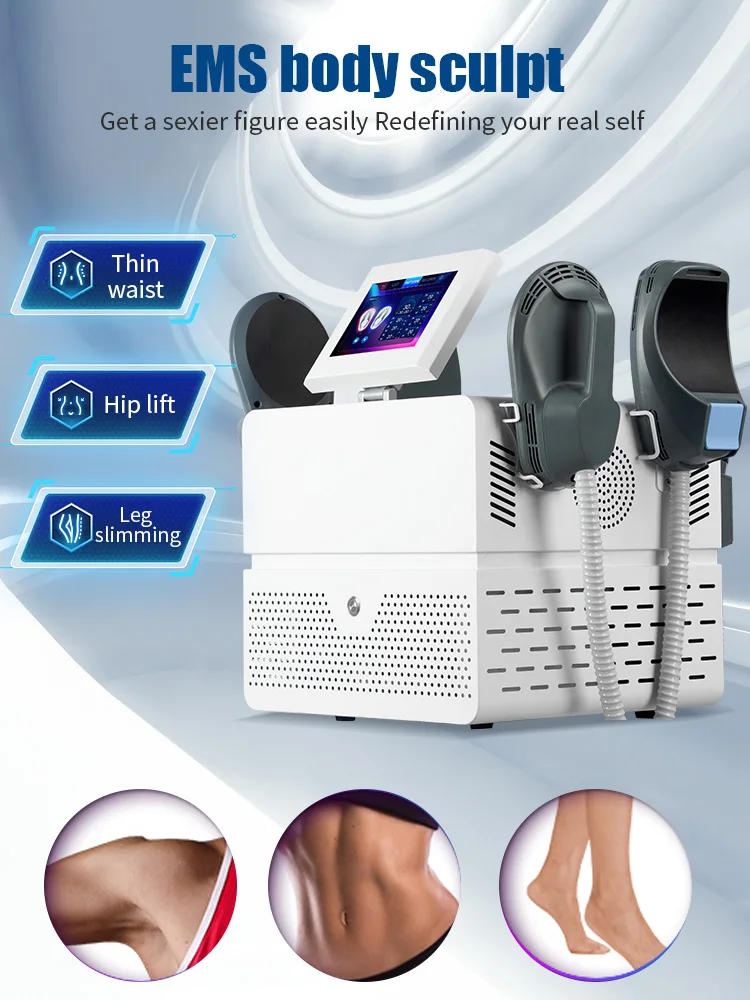 Máquina para esculpir el cuerpo EMS, 4 asas, estimulación electromagnética EMS, máquinas para adelgazar el cuerpo, construcción muscular