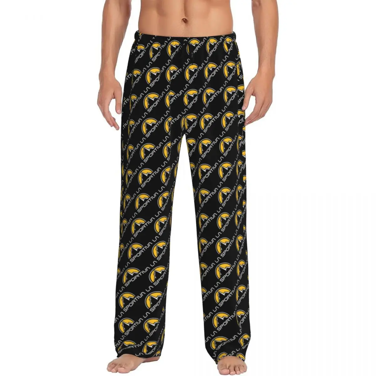 Custom Printed Men La Sportiva Logo Pajama Pants Outdoor Sports Sleep Sleepwear Bottoms with Pockets