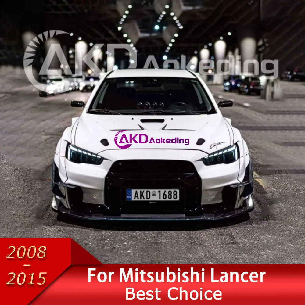 Faro de coche para Mitsubishi Lancer faro LED 2008-2016 faros Lancer DRL señal de giro Luz De Carretera lente de proyector estilo RS