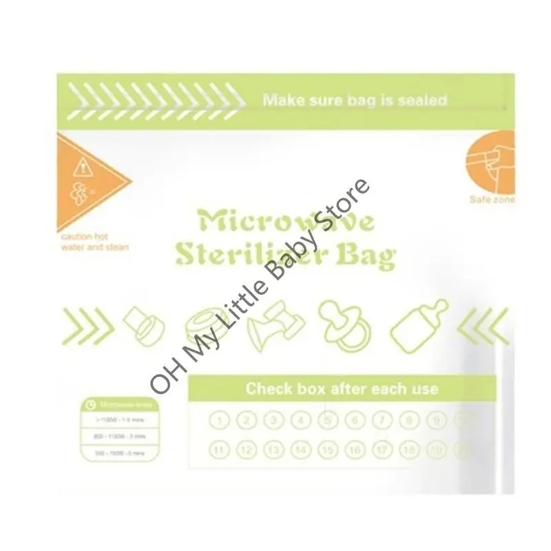 M76C Набор из 10 многоразовых пакетов для стерилизации, 20 раз/пакет для детских бутылочек в микроволновой печи