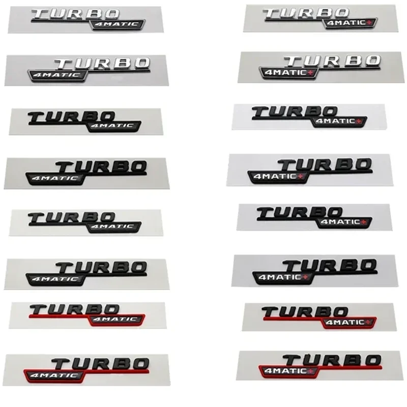 

TURBO 4MATIC Plus Car Emblem Side Fender Badge Sticker Logo For Mercedes Benz AMG X247 C117 W117 GLE53 GLA45 A45 A35 CLA35 CLA45