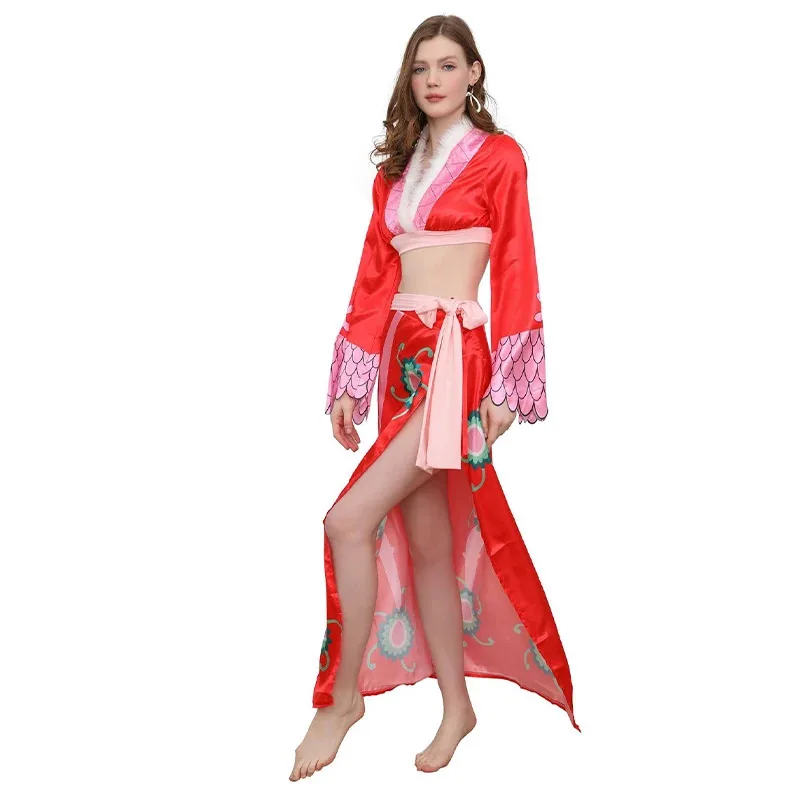 A 002 Bear House Anime Oka Shichibukai Boa Hancock Costume Cosplay Uniforme Parrucca Orecchini Halloween Nuovo 2025 I8I9