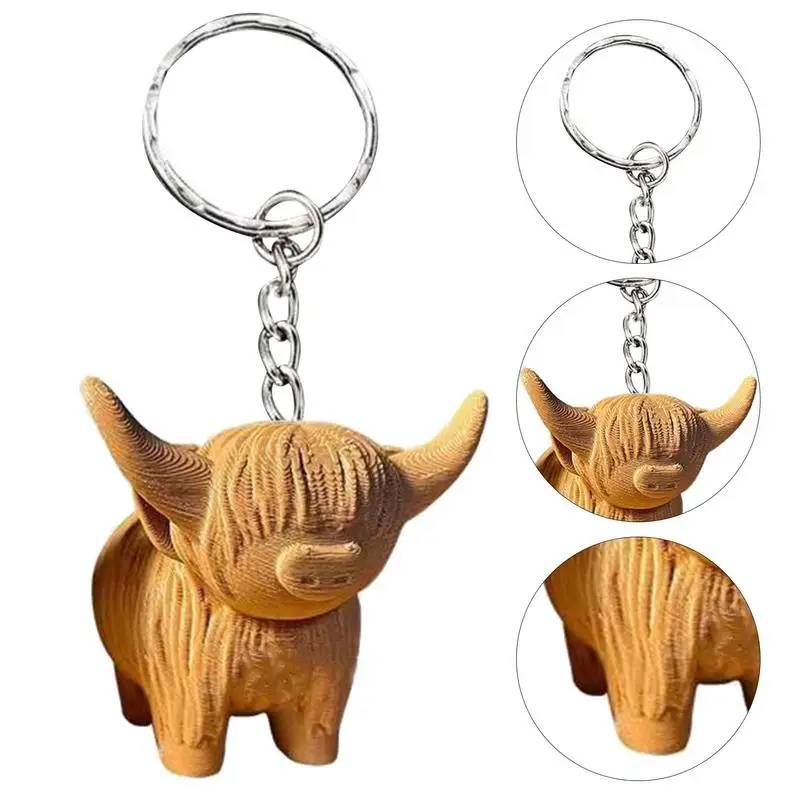 Highland Cow Keychain Anti-lost Highland Cow Key Chain Highland Cow Decor Cow Gifts Highland Cow Gifts Highland Cow Cake Topper