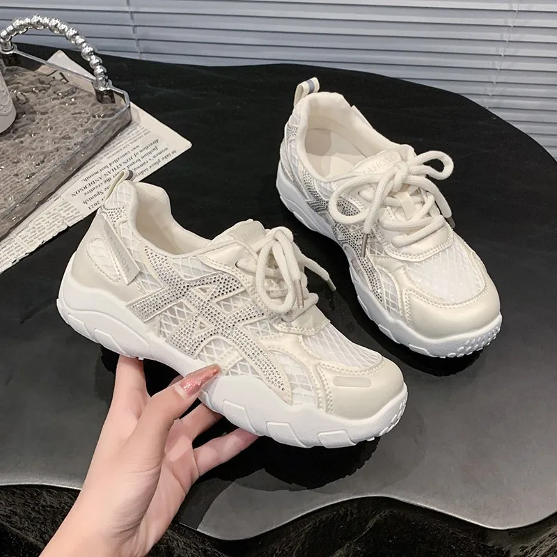 

Hot-selling Mesh Training Shoes for Women 2025 New Summer Soft Sole Breathable Dad Shoes Super Popular Sneakers