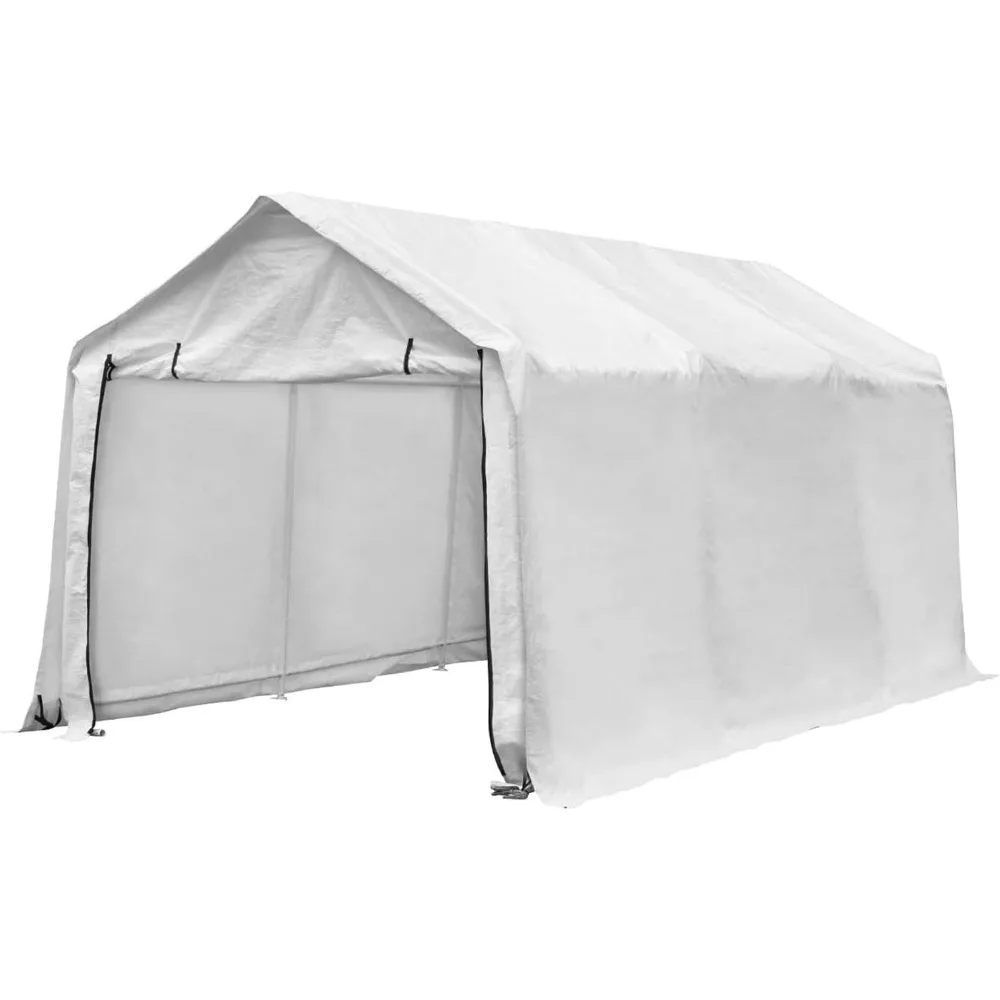 Outdoor Patio 10x17 FT Heavy Duty Carport Car Canopy Garage Shelters 8 Steel Legs Waterproof Anti-Exposure White