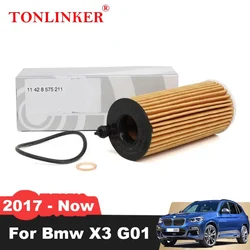 TONLINKER yağ filtresi 11428575211 Bmw için X3 G01 2017 2018 2019 2020 2021 2022- xDrive 20d 20i 25i 28i 30i model araba aksesuarları