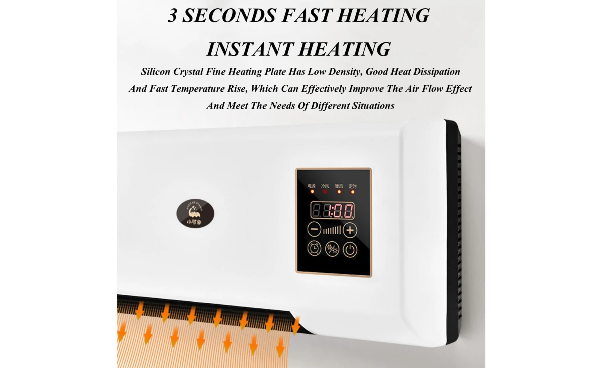 2-in-1 Heater and Cooler Wireless Controller Control Wall Mounted Heater Cooler Heating and Cooling Fan Digital Display