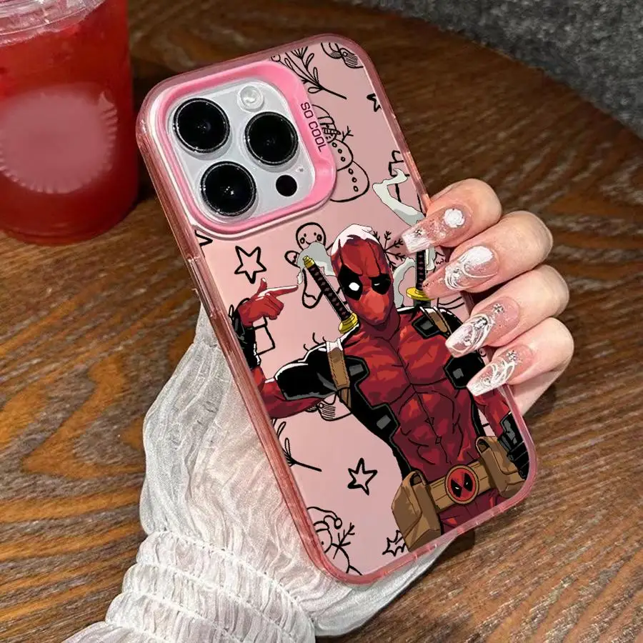 Custodia per iPhone 11 12 13 Pro Max 17 Air 16e 14 15 16 Plus Cover morbida Marvel Christmas Deadpool
