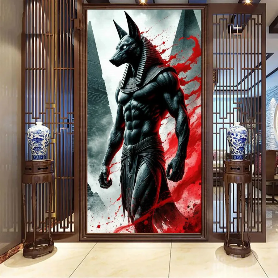 

Ancient Egyptian Mythology Large Size Diy Diamond Painting New Collection Anubis Death God Full Drill Mosaic Embroidery Picture