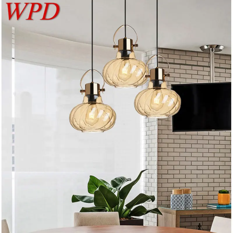 

WPD Nordic Hanging LED Lights Fixtures Industrial Creative Lantern Design Pendant Lamp for Home Bedroom Loft Decor