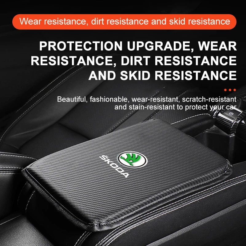 Car center console armrest protector armrest trunk anti slip For Skoda Octavia Fabia Kamiq Kapoq Kodiaq Rapid SCALA Superb