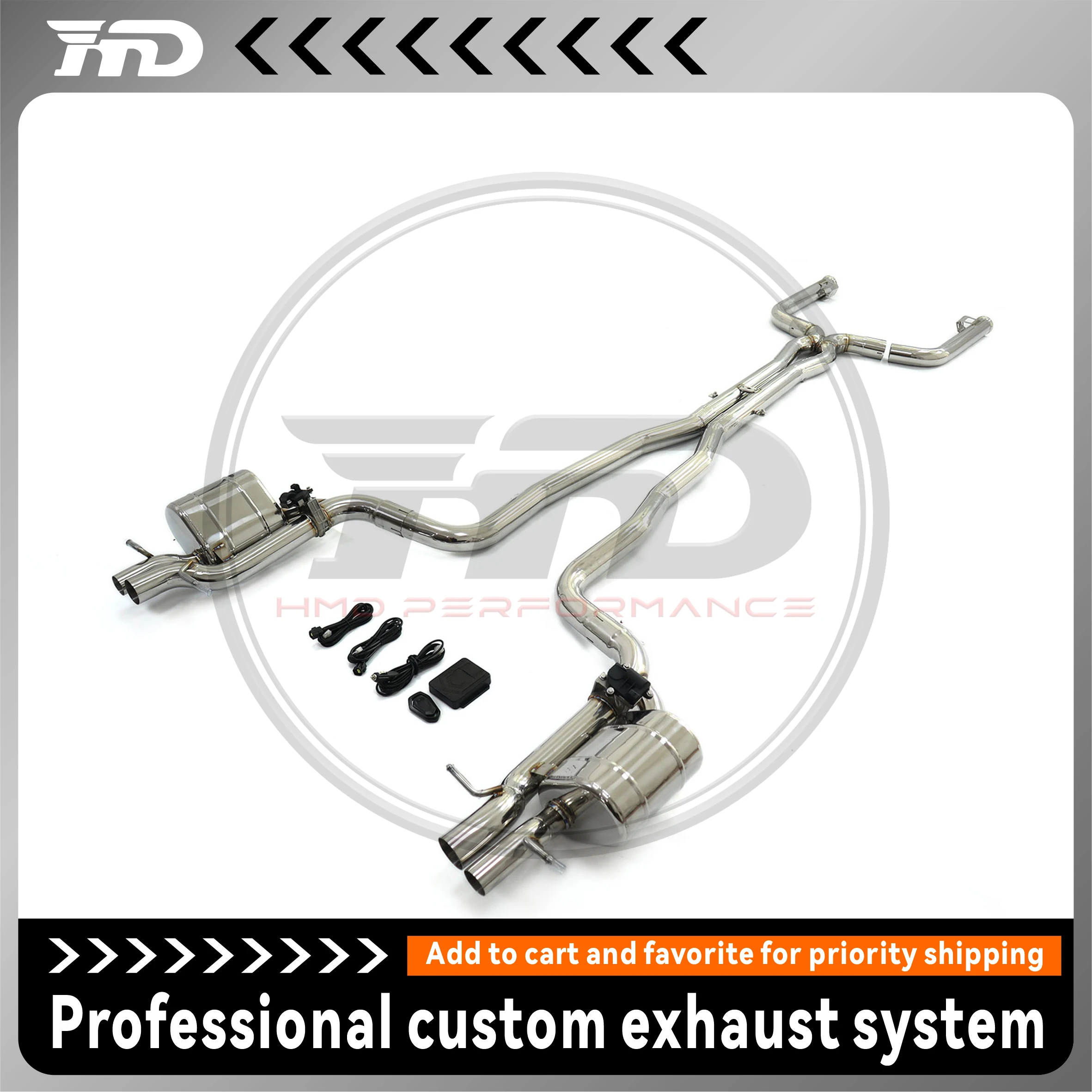 

For mercedes benz c63 w205 catback stainless steel valve exhaust system performance upgrade HMD auto parts