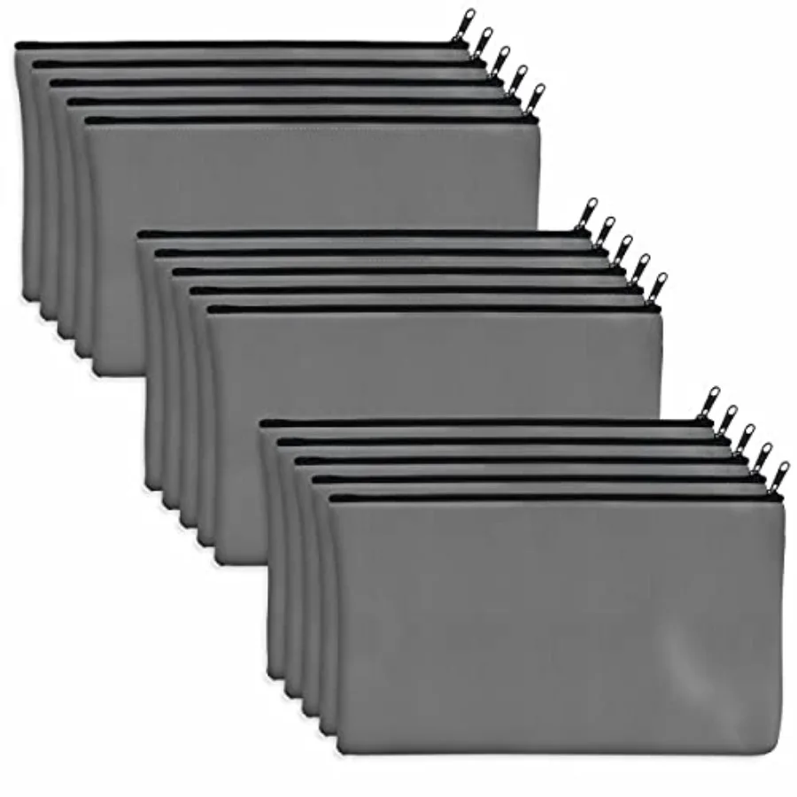 

15 Pack Blank Cotton Canvas DIY Craft Zipper Bags Pouches Pencil Case for Makeup Cosmetic Toiletry Stationary Storage