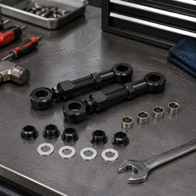 M76E Anschraubbarer Motorrad-Hinterradaufhängungs-Tieferlegungsarm mit Einstellbaren Gewindearmen, 2 Armen und Komplettem Montagematerial – Detail 10