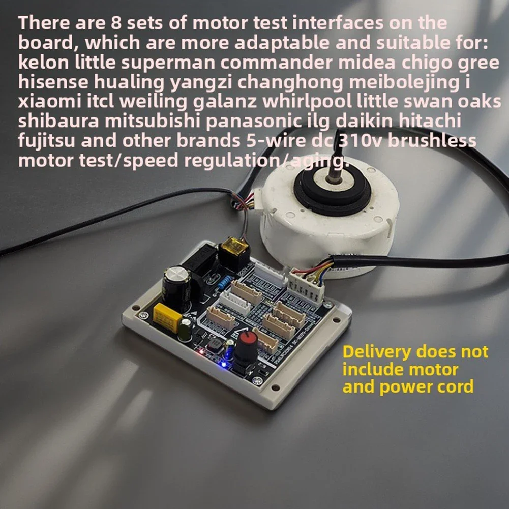 Brushless Motor Test Board for Five-Wire DC Configuration with Dual Voltage Input Support and Motor Status Indication