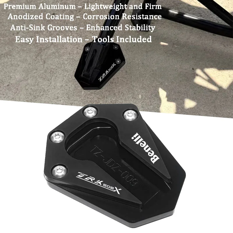 

For Benelli TRK502 TRK502X BN600GS BN600 BJ600 TRK 502X BN 600 Motorcycle CNC Kickstand Sidestand Stand Extension Enlarger Pad
