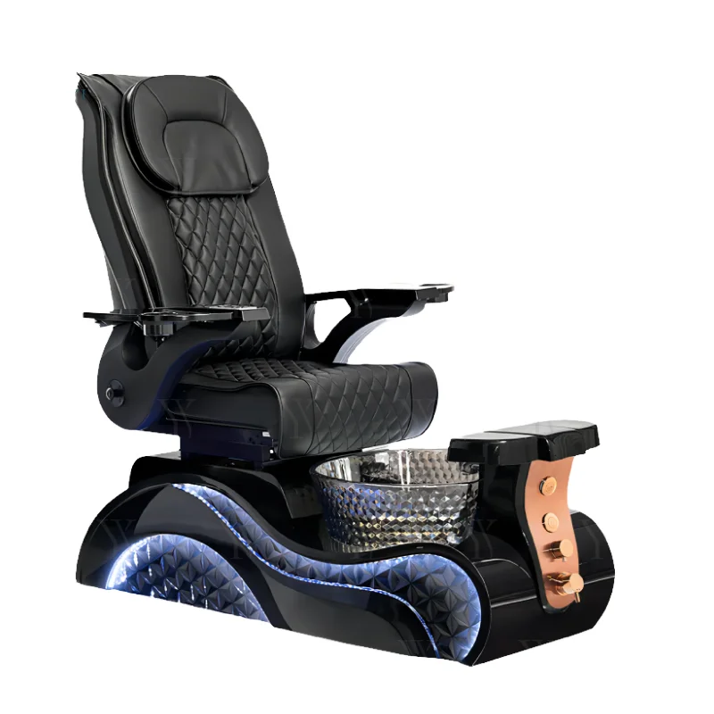 

No Plumbing Pedicure Chair with LED Lighting Luxury Spa Pedicure Chairs with Massage Function for Salon Use