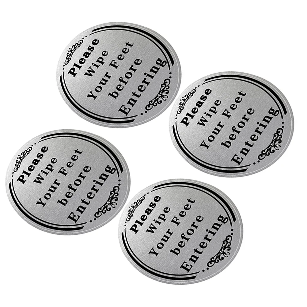 

2 Sets Wall Reminder Stickers PVC Waterproof Anti Oil Vinyl Entryway Sign Indoor Decal Home Accessory Front Porch Sticker Easy