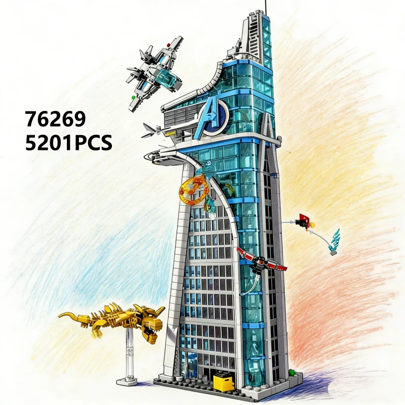 76269 torre de batalha modelo modular natal festival festa presente 5201 pçs montagem tijolo crianças brinquedo educativo