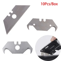 10PCS Trapezoidal Blade Replacement Steel Material Hook Blades Utility Spare Parts Pocket Pointed DIY Knife Blade Cutter Tool