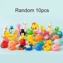 10pcs Baby Bath Toys Cute Animals Swimming Water Game Soft Rubber Float Squeeze Sound Water Shower Toys For Kids