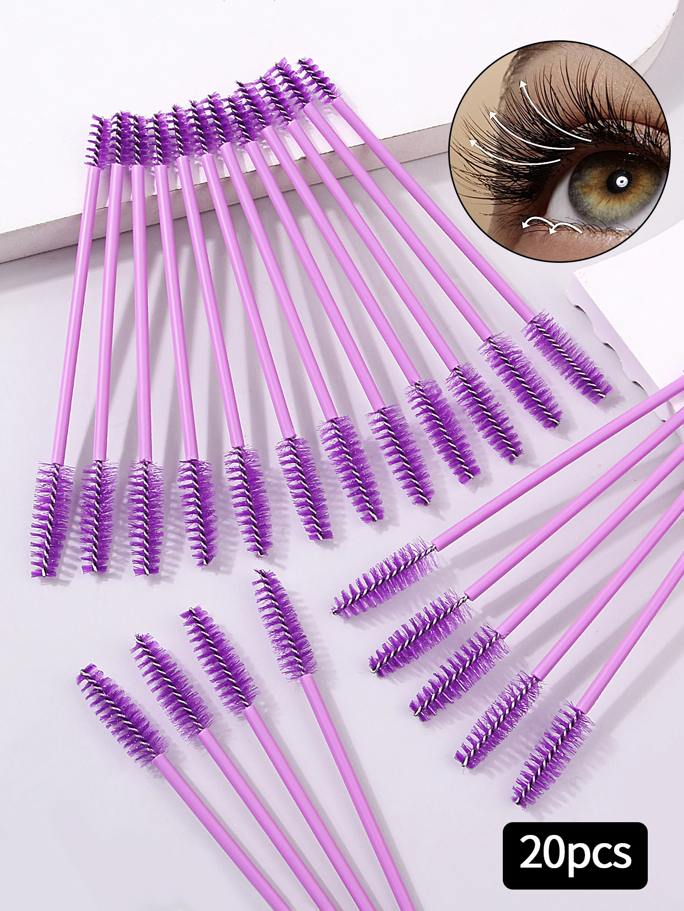 Brosse à cils réutilisable, Extension de cils, brosse à sourcils, baguettes de Mascara, applicateur, bobines, maquillage cosmétique, 20 pièces