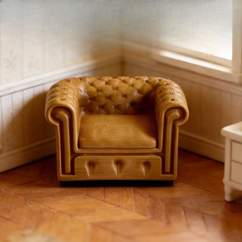 Mini Sofa Model 3D Printed Miniature Furniture Realistic Sofa Living Room Scene Accessory Dollhouse DIY Desktop Decoration