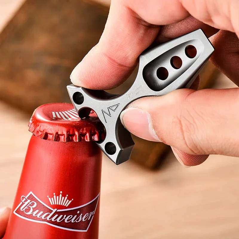 Outdoor EDC Multifunctional Portable Titanium Alloy Mini Pry Bar Bottle Opener Survival Keychain ToolS