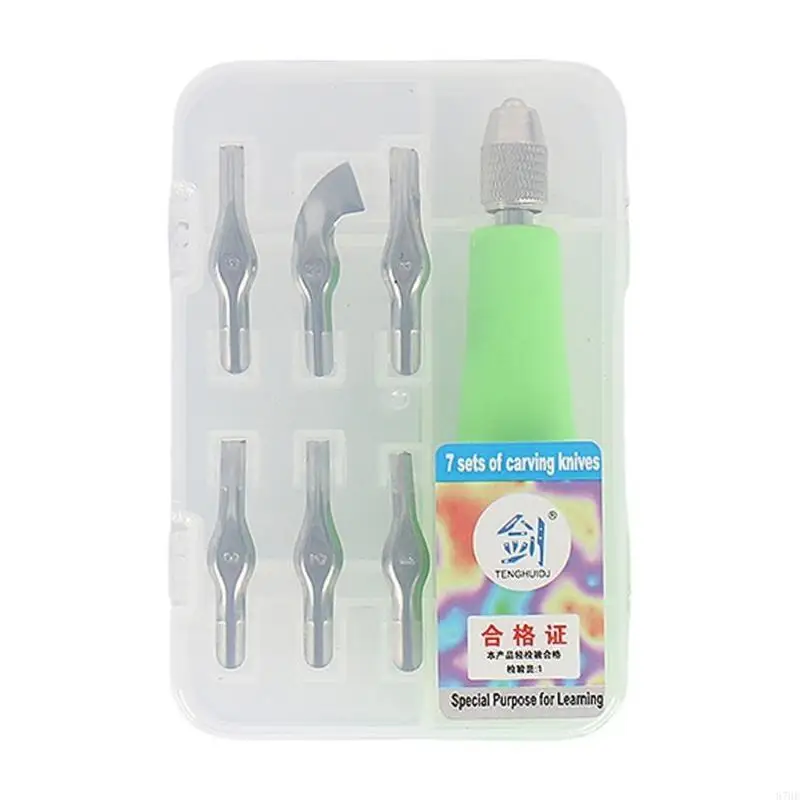 Linoleum Carving Tool Set with 6 Size Carving Head Linocut Cutter Set Linocut Tool Block Cutter for Printing Carving