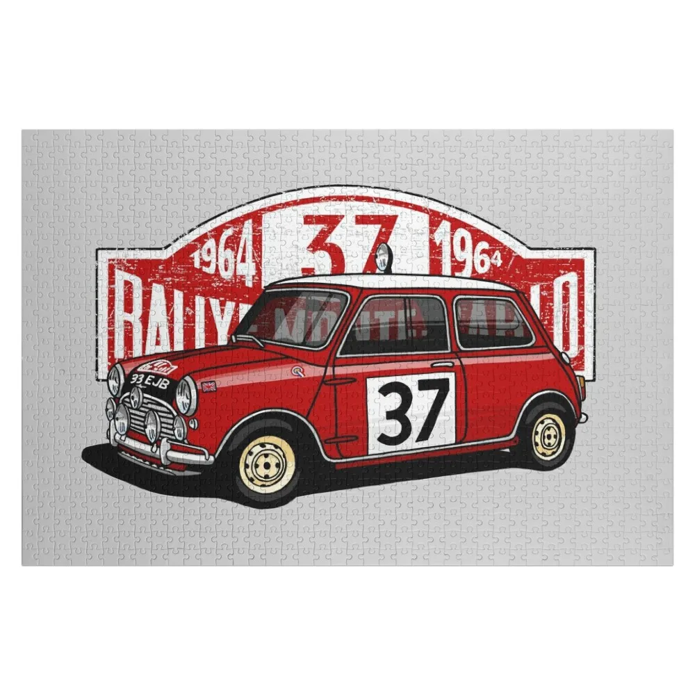 Copia de My drawing of the classic English sport utility vehicle with the Union Jack in the background with a blac Jigsaw Puzzle