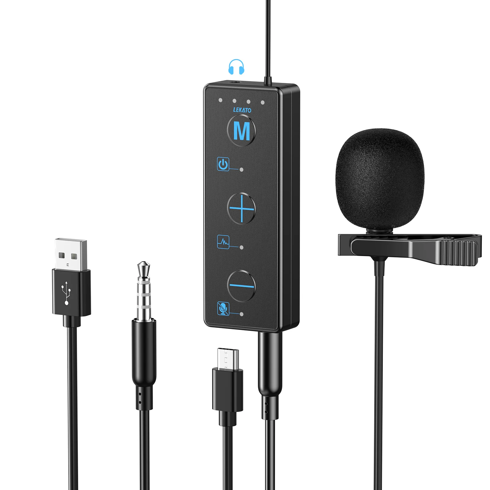 Lekato Clip-On Mini Mic W/80Db Snr & 20H Runtime - Ultra-Low Noise for Asmr Creators/live Streamers & Dance Tutorial Recordings