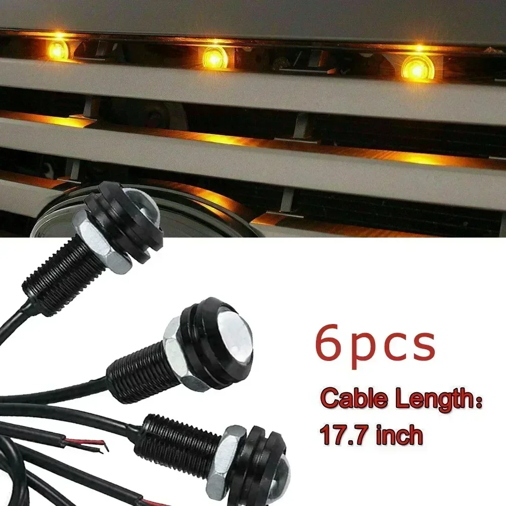6x Front Grille Bumper Grill Hood Amber LED Lights Side Marker Lights For Dodge RAM 1500 2500 3500 For Raptor SVT-Style LED