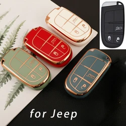 TPU Car Key Cover Case for Jeep Renegade Compass Grand Cherokee for Chrysler 300C Wrangler Dodge  Fob Shell Accessaries