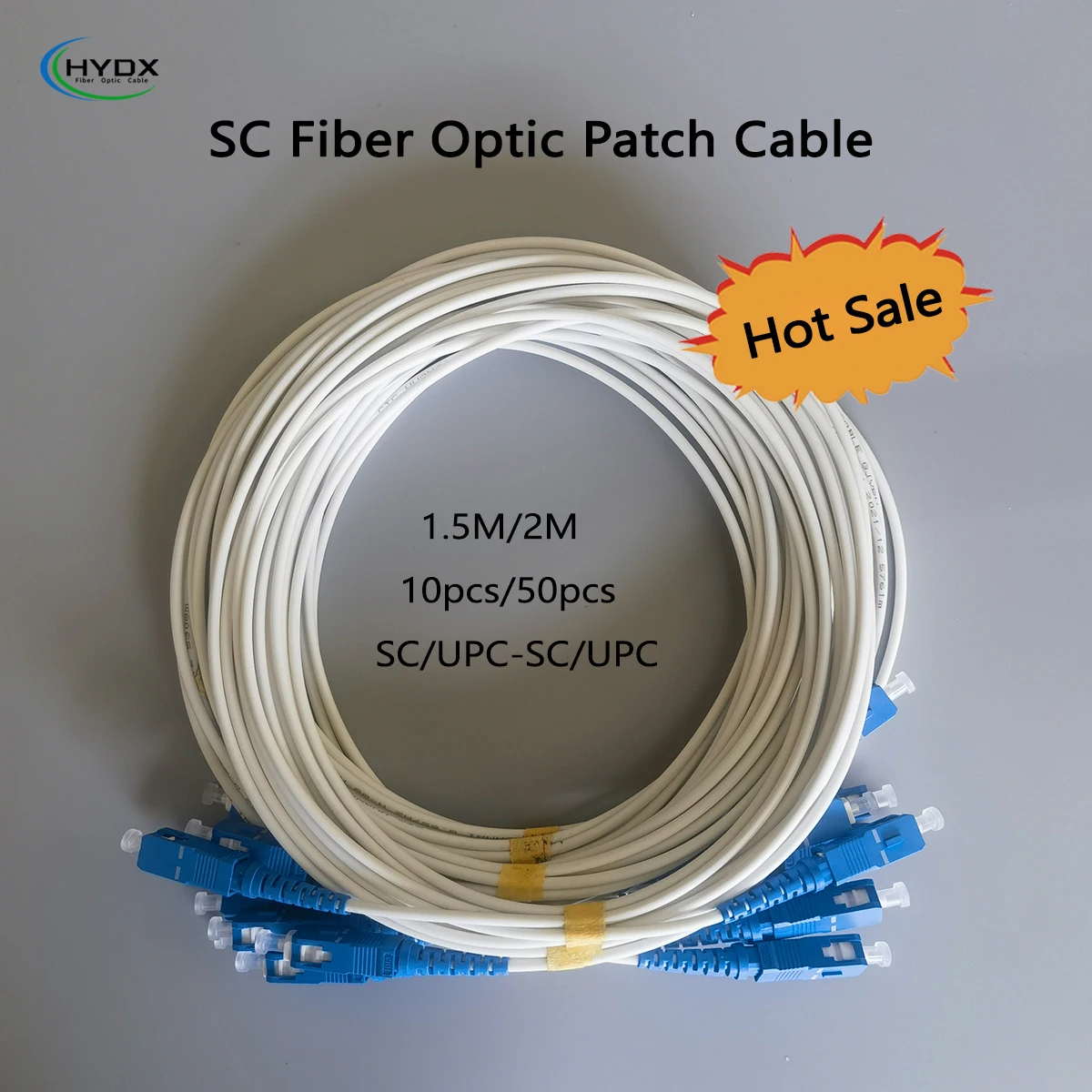 10pcs/50pcs SC/UPC-SC/UPC Fiber Optic Patch 1M/1.5M/2M/3M/20M Simplex Mode Bend Insensitive Indoor FTTR Patch Cord Wholesale