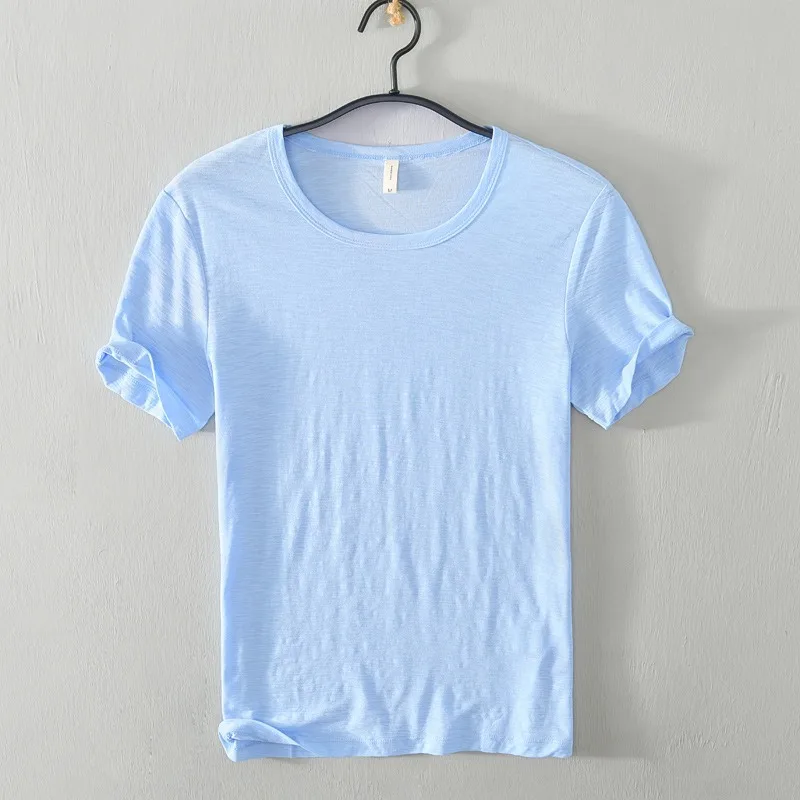 

Men's short-sleeved T-shirt casual solid color round-neck versatile undershirt small size