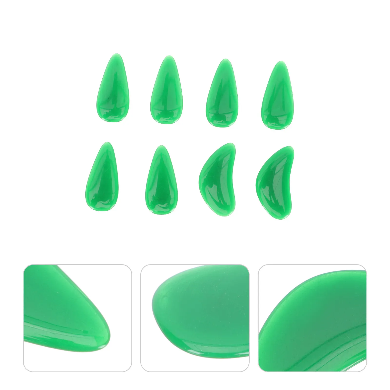 

8 Pcs Fake Nails Guzheng Instrument Small Finger Protectors Green Picks Fingertip Protection Covers Child