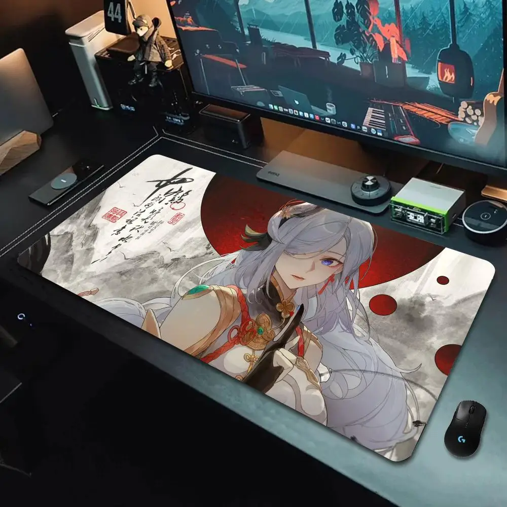 Game Genshin Impact Sangonomiya Kokomi Mousepad Mouse Mat Desk Mat With Pad Gaming Accessories Prime Gaming XXL