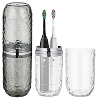 2 Pcs Travel Mouthwash Cup Smoothie Toothpaste Dispenser Drinks Toothbrush Case Holders Camping